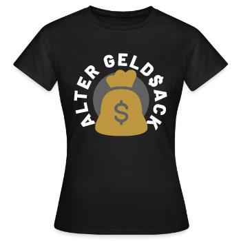 Vieux sac d’argent - T-shirt Femme - noir - Devant - AI Model Female 172 dark (172cm)