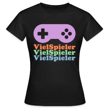 Viel-Spieler - Frauen T-Shirt - Schwarz - Vorne - AI Model Female 172 dark (172cm)