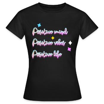Positif - T-shirt Femme - noir - Devant - AI Model Female 172 dark (172cm)