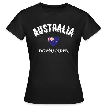 australia down under - Women's T-Shirt - black - Front - AI Model Female 172 dark (172cm)