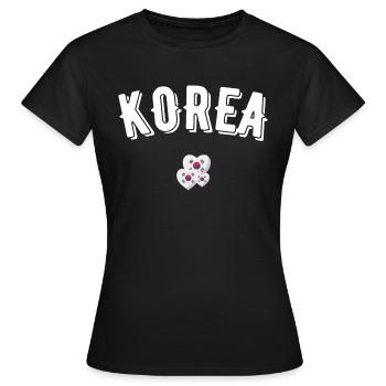Korea - Frauen T-Shirt - Schwarz - Vorne - AI Model Female 172 dark (172cm)