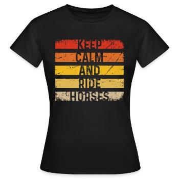 Restez calme et montez à cheval - T-shirt Femme - noir - Devant - AI Model Female 172 dark (172cm)