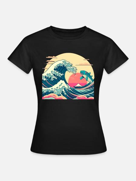 Wellenhai - Frauen T-Shirt - Schwarz