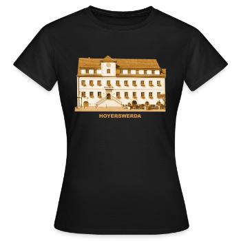 Hoyerswerda Rathaus Hoywoy Oberlausitz Sachsen - Frauen T-Shirt - Schwarz - Vorne - AI Model Female 172 dark (172cm)