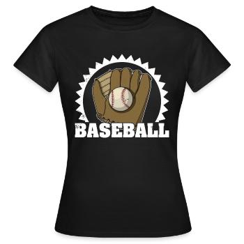 Catcher Baseball Ball Handschuhe Sport Spruch - Frauen T-Shirt - Schwarz - Vorne - AI Model Female 172 dark (172cm)
