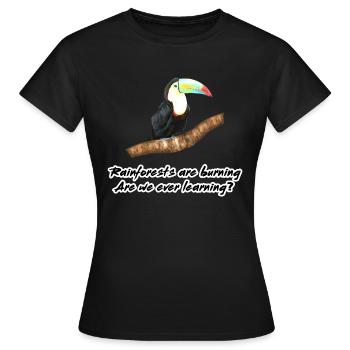 Les forêts tropicales brûlent - T-shirt Femme - noir - Devant - AI Model Female 172 dark (172cm)