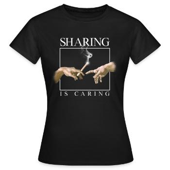 Sharing is Caring - Women's T-Shirt - black - Front - AI Model Female 172 dark (172cm)