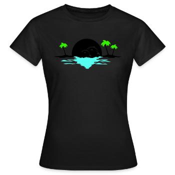 sunset delfine - Frauen T-Shirt - Schwarz - Vorne - AI Model Female 172 dark (172cm)