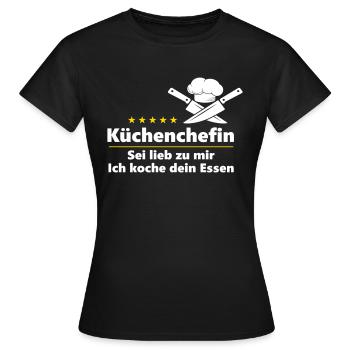 Küchenchefin - Frauen T-Shirt - Schwarz - Vorne - AI Model Female 172 dark (172cm)