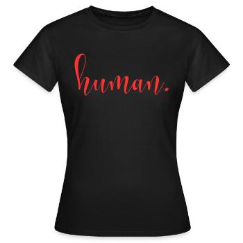 Human - Women's T-Shirt - black - Front - AI Model Female 172 dark (172cm)