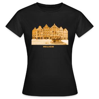 Weilheim Pfaffenwinkel Oberbayern Markt - Frauen T-Shirt - Schwarz - Vorne - AI Model Female 172 dark (172cm)