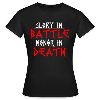 Zitat von Battle Viking - Frauen T-Shirt - Schwarz - Vorne - AI Model Female 172 dark (172cm)
