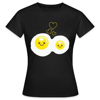 spiegeleier love - Frauen T-Shirt - Schwarz - Vorne - AI Model Female 172 dark (172cm)