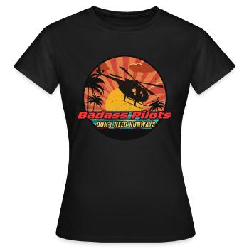 Badass Pilots don't need runways - Women's T-Shirt - black - Front - AI Model Female 172 dark (172cm)