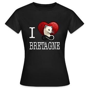 Ich liebe Bretagne Hermine Charmante Light - Frauen T-Shirt - Schwarz - Vorne - AI Model Female 172 dark (172cm)