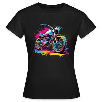 moto vintage style retro - graffiti - T-shirt Femme - noir - Devant - AI Model Female 172 dark (172cm)