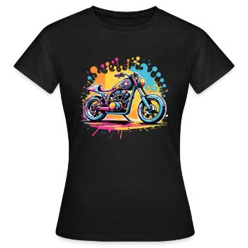 moto vintage style retro - graffiti - T-shirt Femme - noir - Devant - AI Model Female 172 dark (172cm)