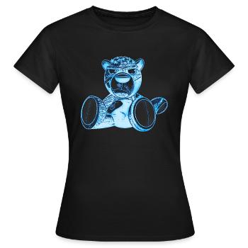 Creepy Teddy Blue - Frauen T-Shirt - Schwarz - Vorne - AI Model Female 172 dark (172cm)
