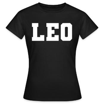 Name - Leo - Frauen T-Shirt - Schwarz - Vorne - AI Model Female 172 dark (172cm)