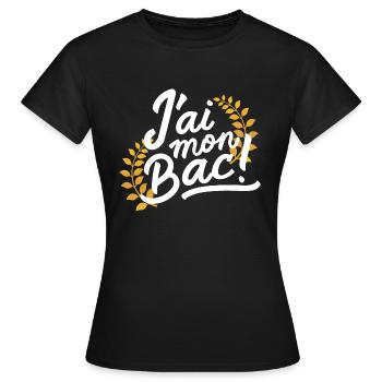 J'ai mon bac - T-shirt Femme - noir - Devant - AI Model Female 172 dark (172cm)