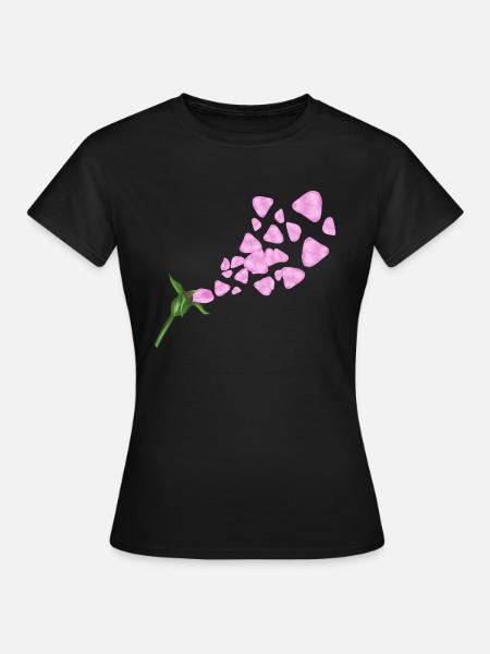 Rose im Wind - Frauen T-Shirt - Schwarz