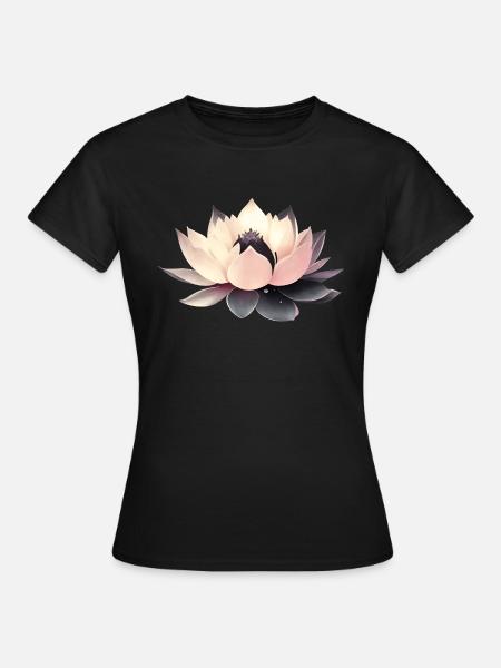 Lotusblume - Frauen T-Shirt - Schwarz