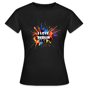 I LOVE BERLIN - Frauen T-Shirt - Schwarz - Vorne - AI Model Female 172 dark (172cm)