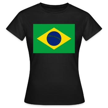 Brazil flag / Drapeau Brésil - T-shirt Femme - noir - Devant - AI Model Female 172 dark (172cm)