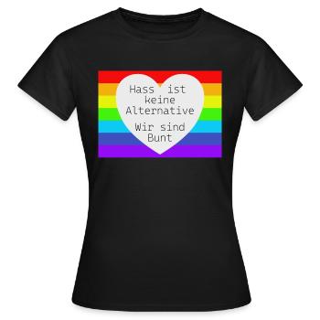 Hass ist keine Alternative - Frauen T-Shirt - Schwarz - Vorne - AI Model Female 172 dark (172cm)