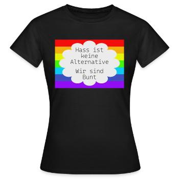 Hass ist keine Alternative - Frauen T-Shirt - Schwarz - Vorne - AI Model Female 172 dark (172cm)
