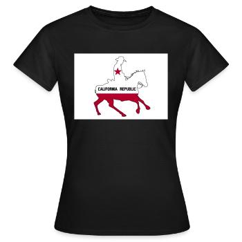 California State Flag Cowboy - Women's T-Shirt - black - Front - AI Model Female 172 dark (172cm)