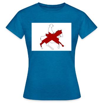 Alabama Staatsflagge Cowboy - Frauen T-Shirt - Antikblaues Saphir meliert - Vorne - AI Model Female 172 dark (172cm)