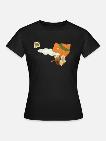 Cats in hot air balloon - Women's T-Shirt - black