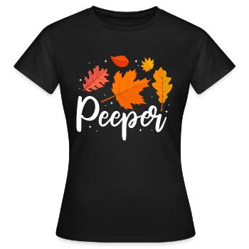 Peeper Fall Leaves Collecting Leaf Peeping - Frauen T-Shirt - Schwarz - Vorne - AI Model Female 172 dark (172cm)
