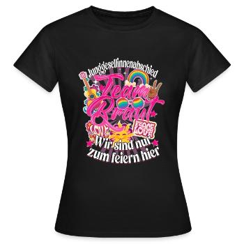 Team Braut 60er Retro Vintage Junggesellinen Party - Frauen T-Shirt - Schwarz - Vorne - AI Model Female 172 dark (172cm)