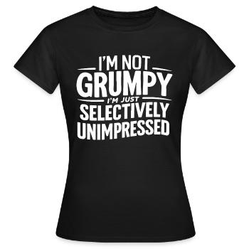 JE NE SUIS PAS , JE NE SUIS JUSTE PAS IMPRESSIONNÉ - T-shirt Femme - noir - Devant - AI Model Female 172 dark (172cm)