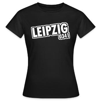 Leipzig - 0341 - Indicatif régional - Saxe - T-shirt Femme - noir - Devant - AI Model Female 172 dark (172cm)