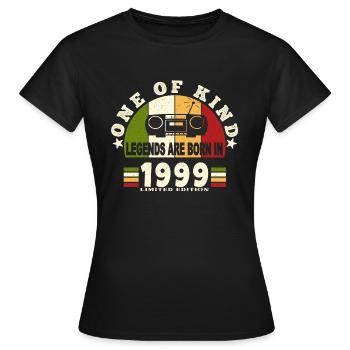 1999 Naissance de légende 1999 né en 1999 annivers - T-shirt Femme - noir - Devant - AI Model Female 172 dark (172cm)