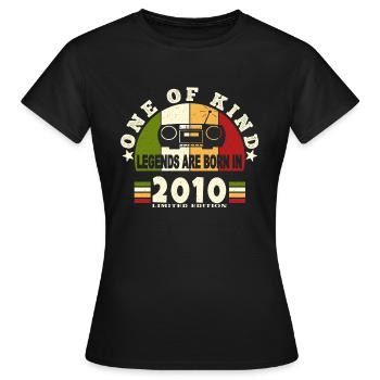 2010 Naissance de légende 2010 né en 2010 annivers - T-shirt Femme - noir - Devant - AI Model Female 172 dark (172cm)