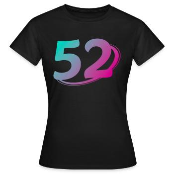 Nummer 52 mehrfarbig - Frauen T-Shirt - Schwarz - Vorne - AI Model Female 172 dark (172cm)