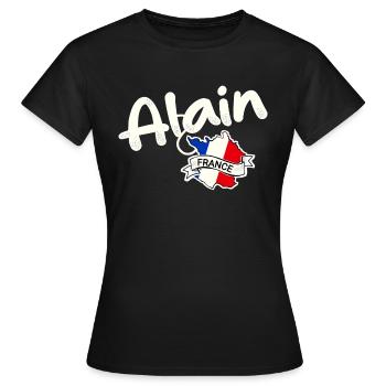 Alain France - T-shirt Femme - noir - Devant - AI Model Female 172 dark (172cm)