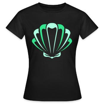 muschel - Frauen T-Shirt - Schwarz - Vorne - AI Model Female 172 dark (172cm)