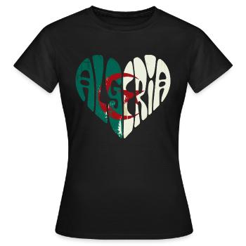 L'Algérie Dans Mon Cœur - T-shirt Femme - noir - Devant - AI Model Female 172 dark (172cm)