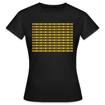 Drôle Tendance Noir Jaune Avertissement Ruban Avertissement - T-shirt Femme - noir - Devant - AI Model Female 172 dark (172cm)
