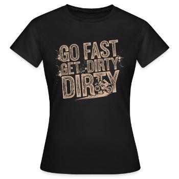Abenteuer und Geschwindigkeit - Frauen T-Shirt - Schwarz - Vorne - AI Model Female 172 dark (172cm)