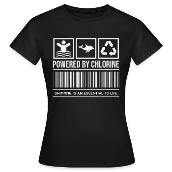 Alimenté au chlore - T-shirt Femme - noir - Devant - AI Model Female 172 dark (172cm)