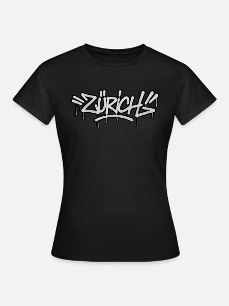Zuerich Graffiti Tag - Frauen T-Shirt - Schwarz