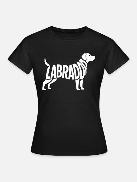 Labrador - Schattige hond kalligrafie Sticker - Vrouwen T-shirt - zwart