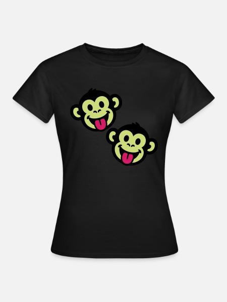 Affen Lustig - Frauen T-Shirt - Schwarz