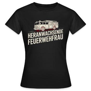 Adolescent Firefighter – Gift Idea - Women's T-Shirt - black - Front - AI Model Female 172 dark (172cm)